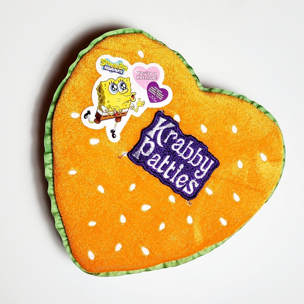 Spongebob Squarepants Plush Krabby Patties Heart Shaped Empty Valentines Day Box